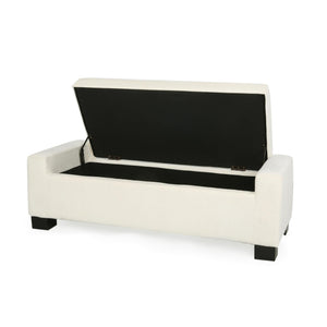 Storage Ottoman with Lid & Birch Wood Legs