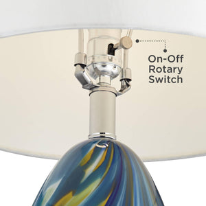 Coastal Art Glass Table Lamps Set of 2