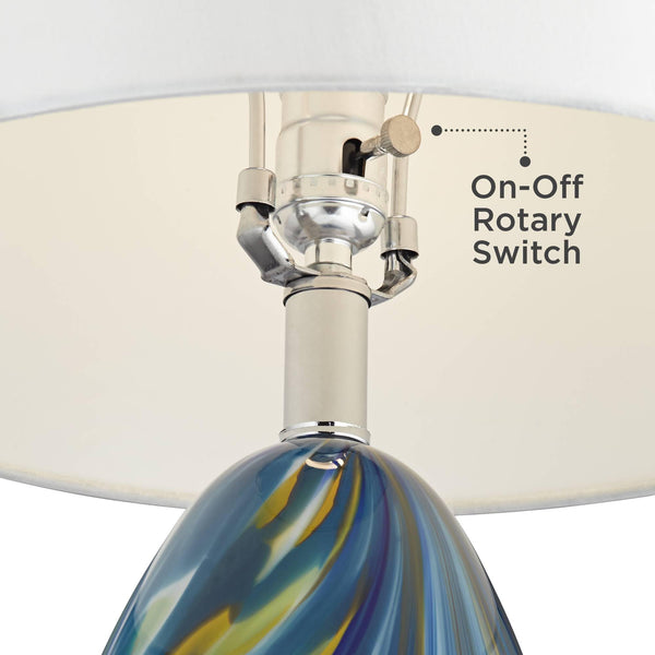 Coastal Art Glass Table Lamps Set of 2