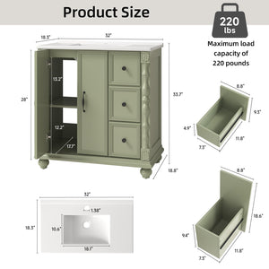 Bathroom Vanity with Sink Combo – Freestanding Floor-Mounted Cabinet