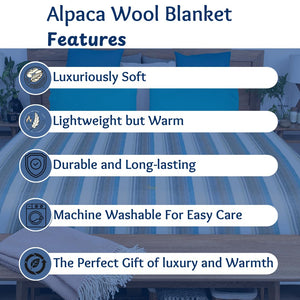 Alpaca Wool Throw Blanket — Soft, Lightweight & Breathable | Queen Size