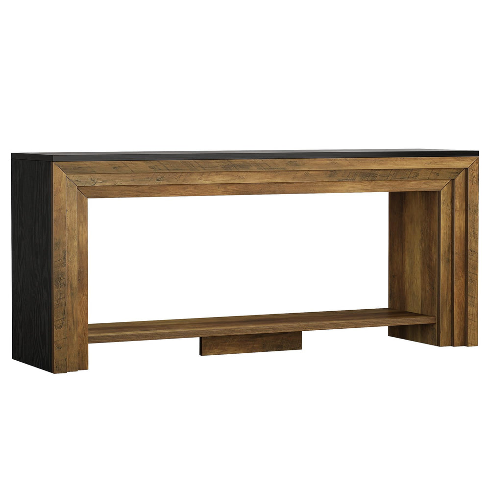 70.9-Inch Farmhouse Console Table with Storage Shelf