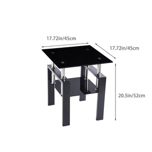 Glass Coffee Table Set of 3 with End Tables – Modern Living Room Furniture