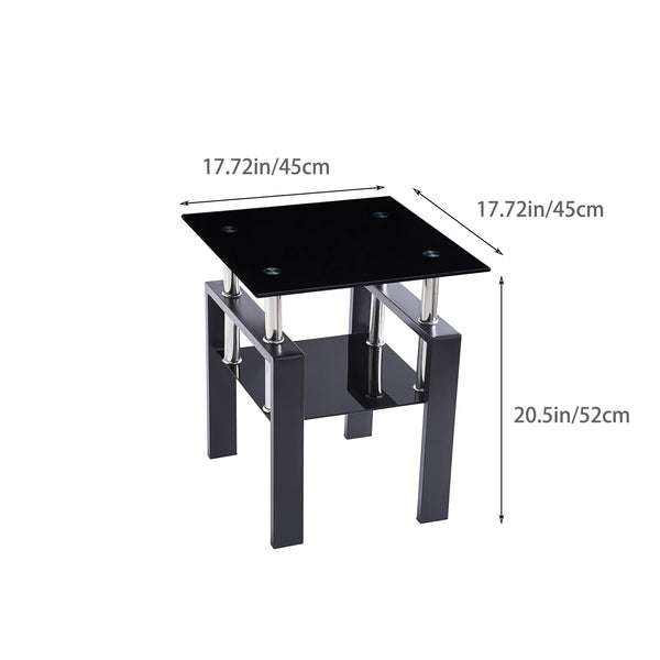 Glass Coffee Table Set of 3 with End Tables – Modern Living Room Furniture