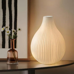 Ceramic Table Lamp – Dimmable, White Translucent Shade with Warm Ambient Lighting