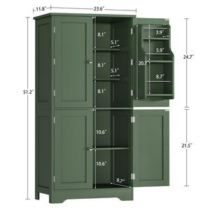 51" H Pantry Cabinet with 4 Doors & 6 Door Shelves