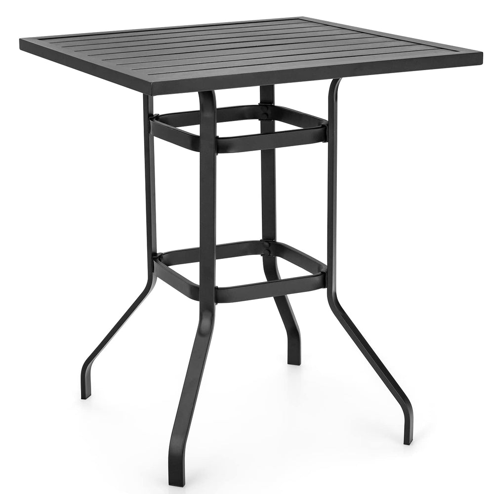 32-Inch Square Outdoor Steel Bar Table
