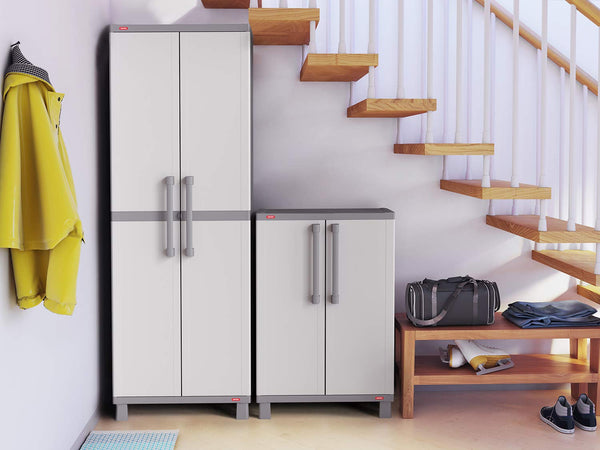 5-Shelf Resin Storage Cabinet with Lockable Doors