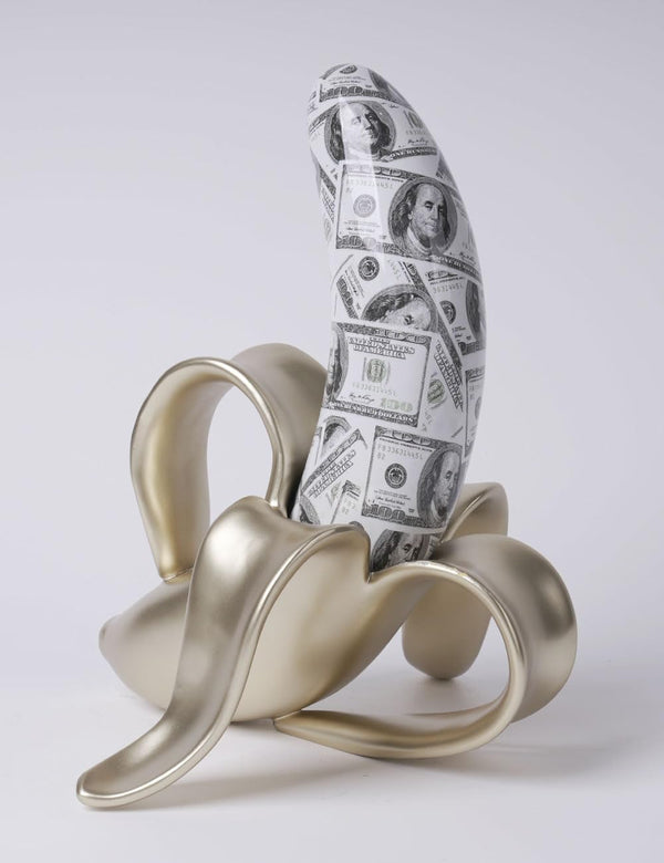 Abstract Banana Sculpture Figurine – Polyresin Table Decor Statue