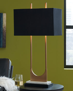 Contemporary Metal Table Lamp with Marble Base