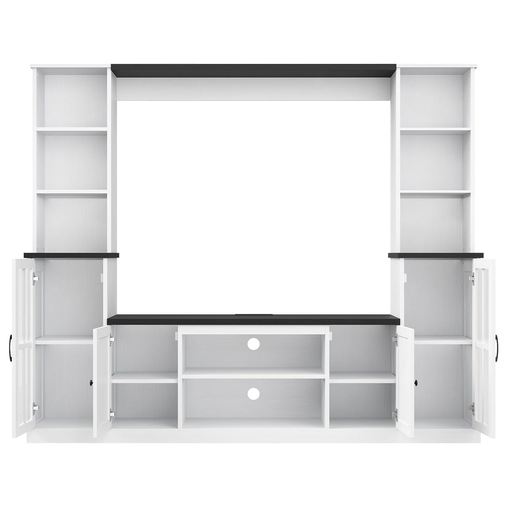 74'' Wall Unit Entertainment Center with LED & Power Outlets