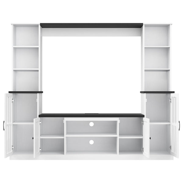 74'' Wall Unit Entertainment Center with LED & Power Outlets
