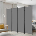 4-Panel Room Divider, 6 ft Folding Privacy Screen