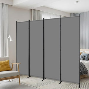 4-Panel Room Divider, 6 ft Folding Privacy Screen