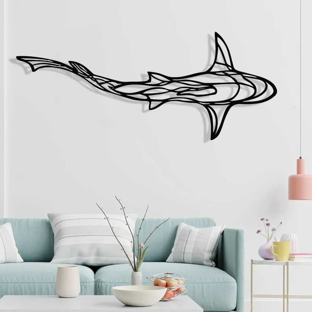 Large Metal Shark Wall Art – 43" x 18"
