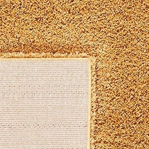 Gold Shag Area Rug – Moroccan Tile Pattern, 2-Inch Thick, Non-Shedding