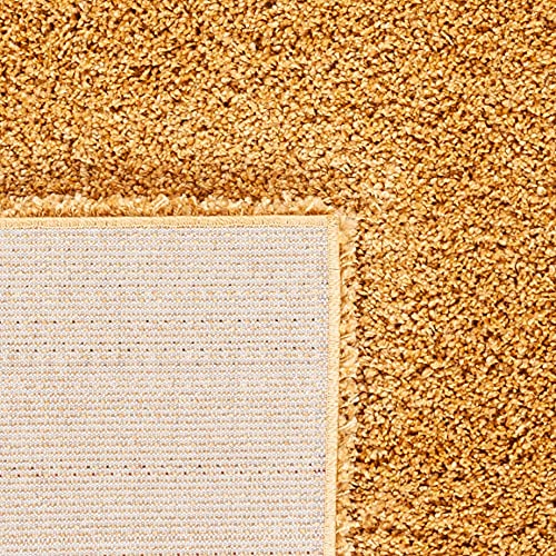 Gold Shag Area Rug – Moroccan Tile Pattern, 2-Inch Thick, Non-Shedding
