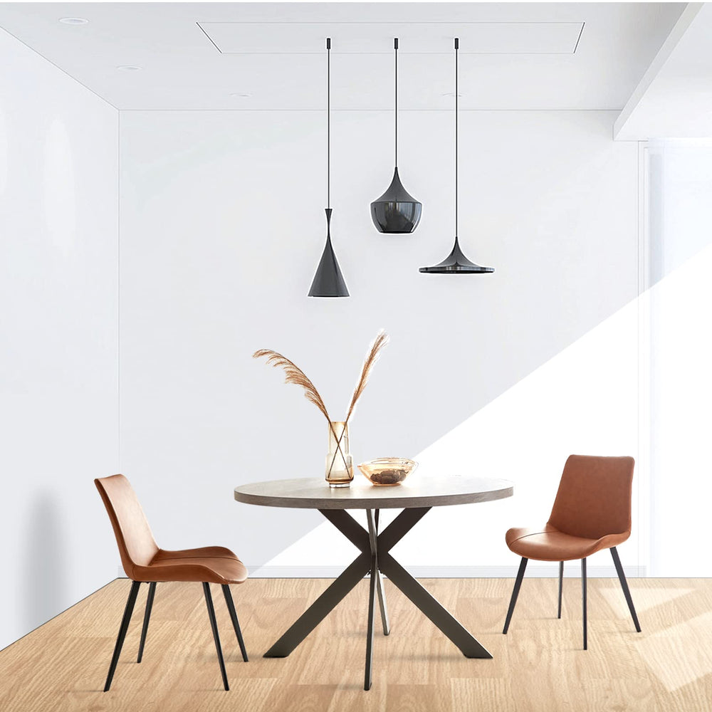 47" Round Dining Table Set with Chairs – Mid-Century Modern, Seats 4–6