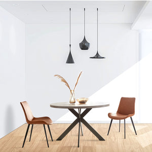 47" Round Dining Table Set with Chairs – Mid-Century Modern, Seats 4–6