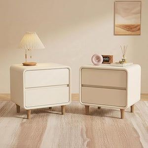 Solid Wood Nightstand with Drawers