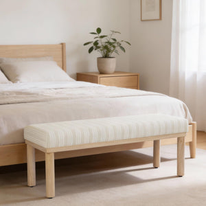 Upholstered Accent Bench with Wood Legs