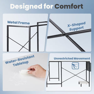L-Shaped Corner Computer Desk with CPU Stand and Side Storage Bag