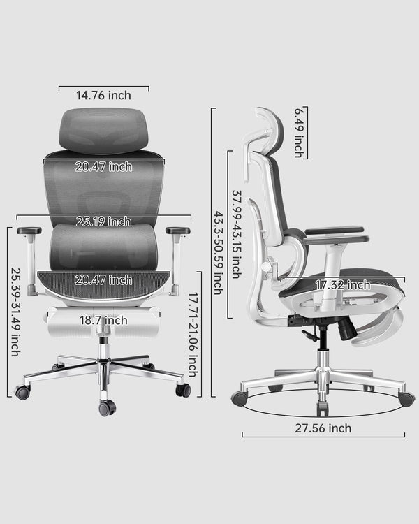 High Back Ergonomic Mesh Office Chair with 3D Armrests & Adjustable Lumbar Support