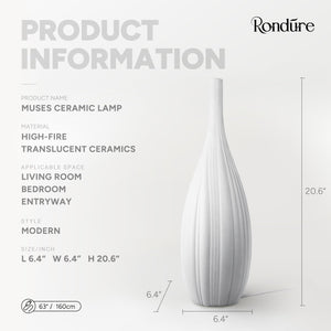 Ceramic Table Lamp – Dimmable, White Translucent Shade with Warm Ambient Lighting
