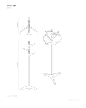 6-Arm Metal Coat Stand - White