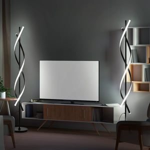 Spiral LED Dimmable Floor Lamp with Remote Control