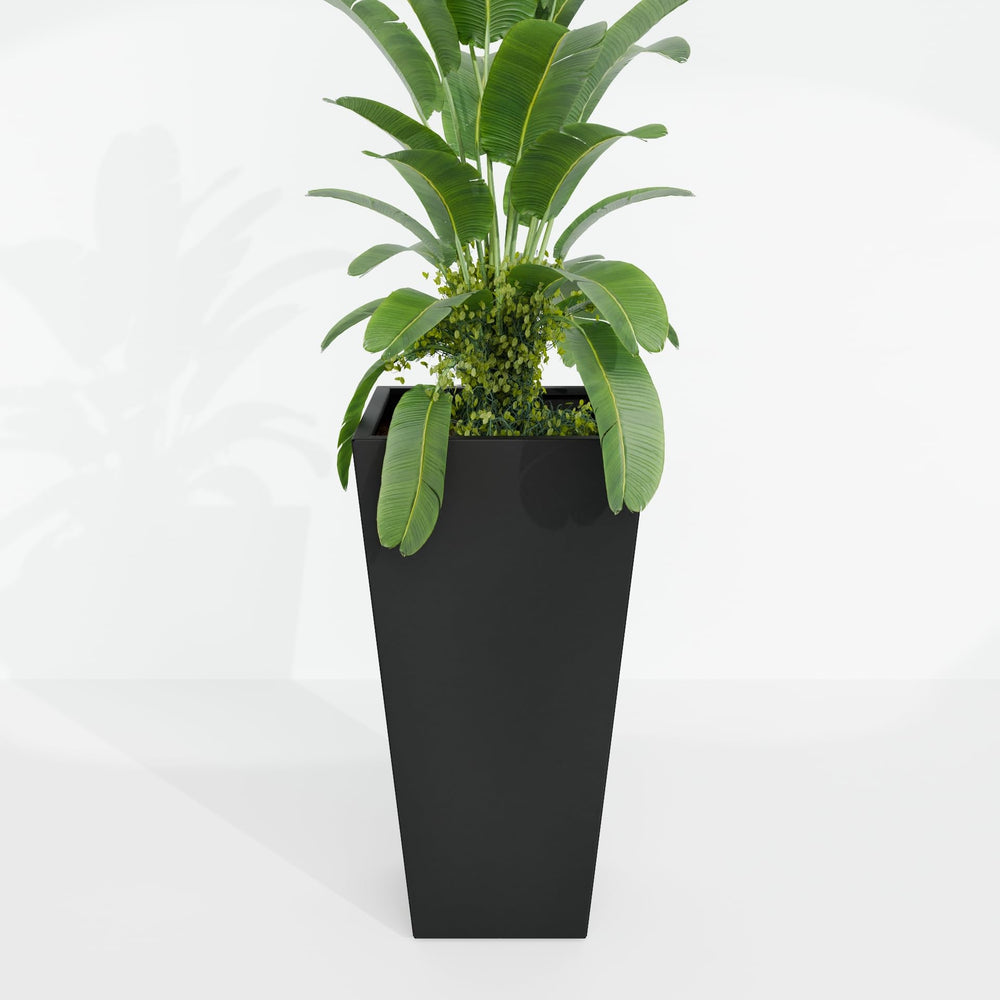 Tapered Metal Planter Box – Black