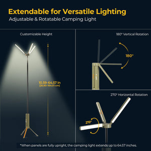 Telescopic Camping Lantern with 15600mAh Rechargeable Battery