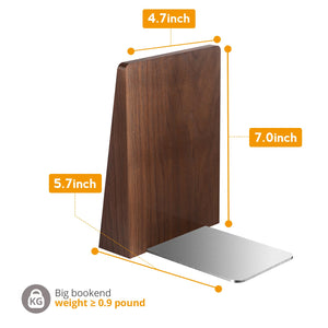 Wooden Bookends with Non-Slip Base