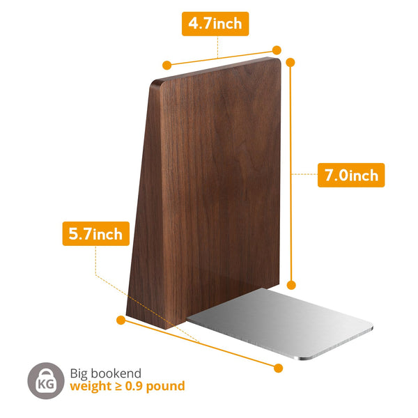 Wooden Bookends with Non-Slip Base