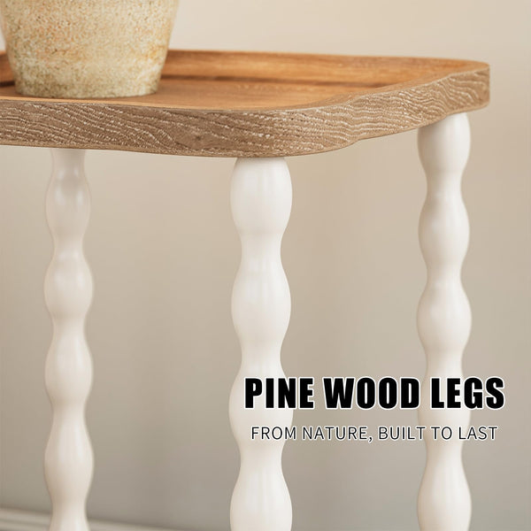 Farmhouse Side Table with 2-Tier Storage