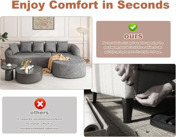 Modular Sectional Sofa with Deep Seat & Chaise