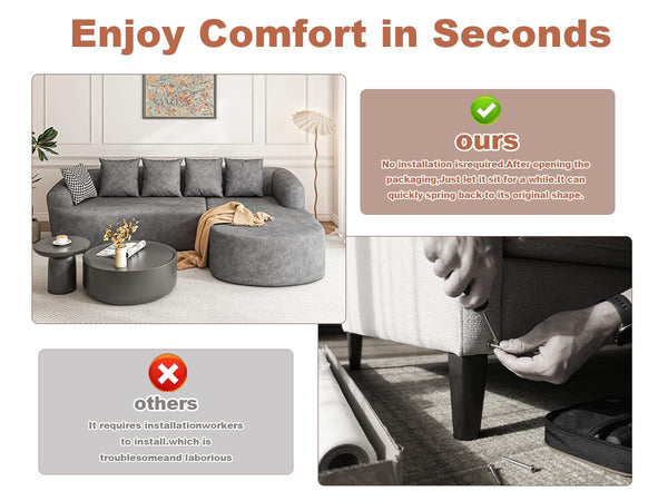 Modular Sectional Sofa with Deep Seat & Chaise