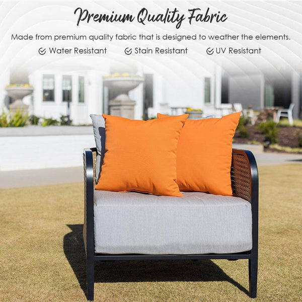 Outdoor Square Throw Pillow Set of 4 – 20x20 Inch, Water & Fade Resistant