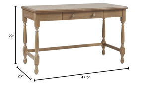 Farmhouse Writing Desk with Drawer – Natural Wood, 47.5"W