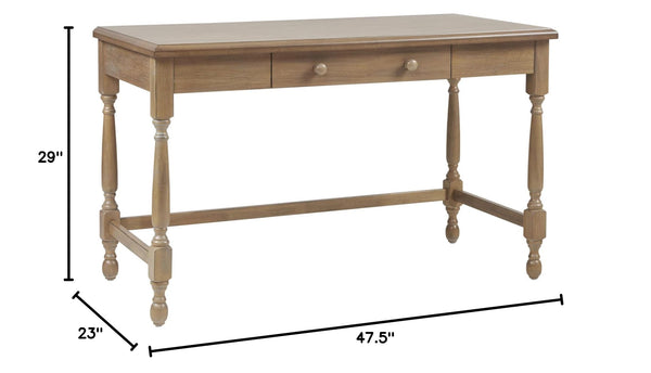 Farmhouse Writing Desk with Drawer – Natural Wood, 47.5"W