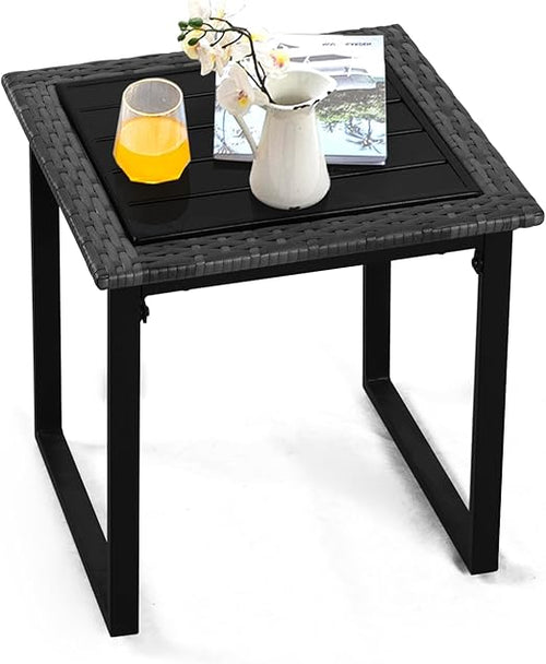 PE Wicker Outdoor Patio Side Table