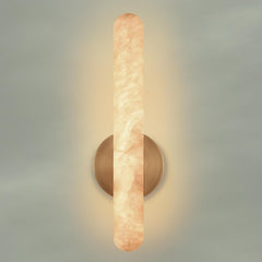 Alabaster Wall Sconce with Solid Brass Frame