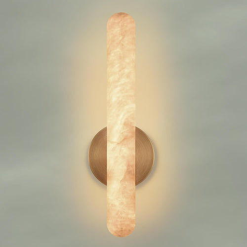 Alabaster Wall Sconce with Solid Brass Frame