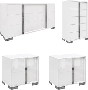 4-Piece Bedroom Dresser Set with High Gloss UV Finish