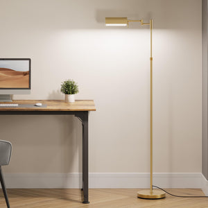 Dimmable LED Pharmacy Floor Lamp with Swing Arm