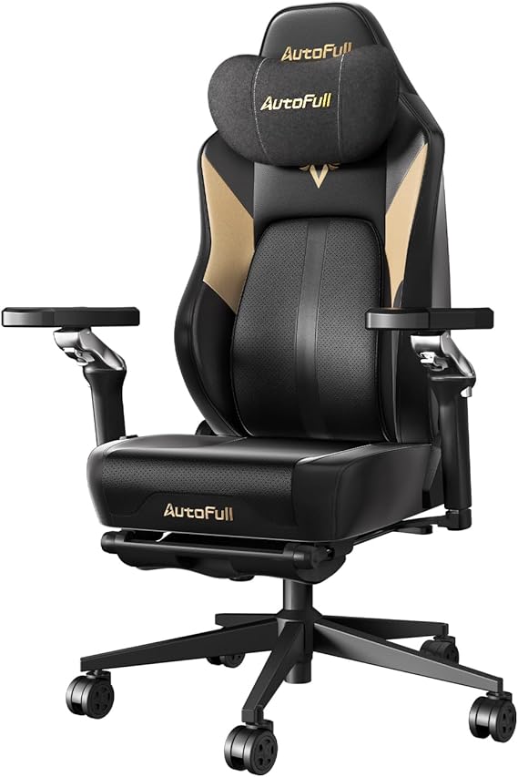 Ergonomic Gaming Chair with Lumbar Support, Massage & Heated Seat