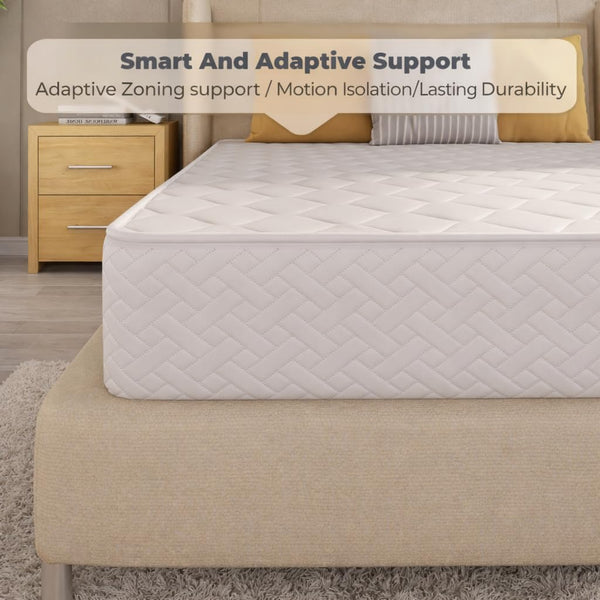 6 Inch Twin Mattress – Hybrid Pocket Coil & Foam, Euro Top, Firm Support