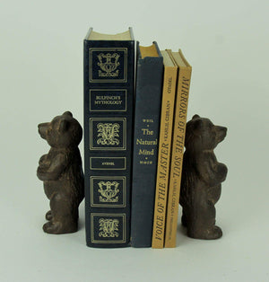 Cast Iron Standing Bear Bookends – Rustic Brown, Set of 2