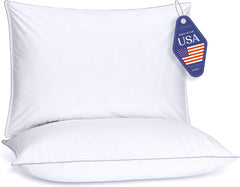 Down Alternative Bed Pillows Set of 2 – Cooling, Machine Washable