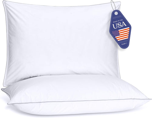 Down Alternative Bed Pillows Set of 2 – Cooling, Machine Washable